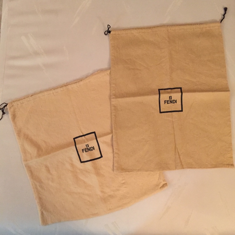 2 Dust Bags for Fendi Purses or Shoes